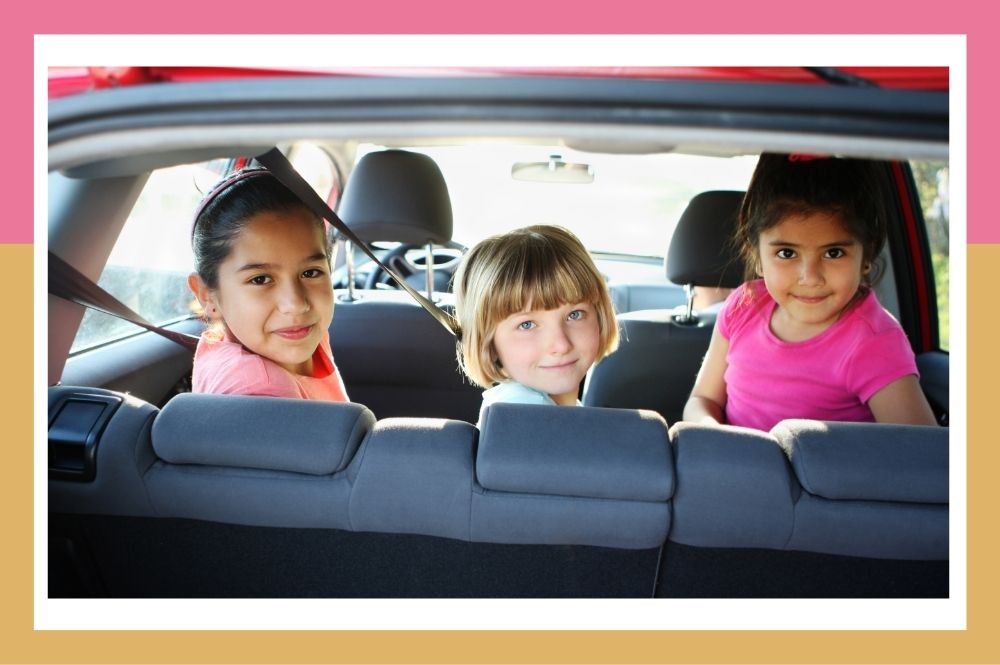 Three Kids in carpool car